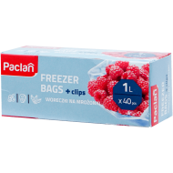 Pungi congelator cu clips 1 litru 18x28 cm 40 buc Paclan